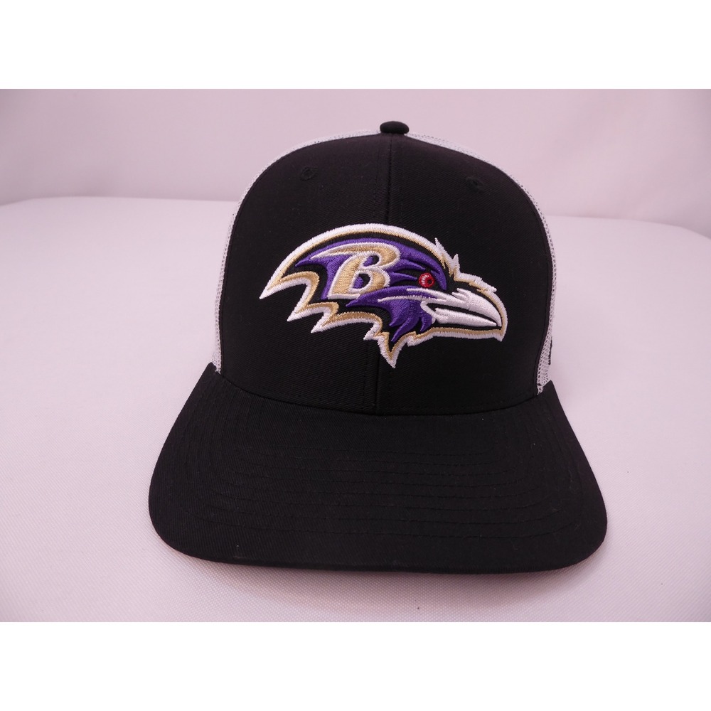 47 Brand Baltimore Ravens NFL Trucker Cap Hat Black White Mesh Adjustable